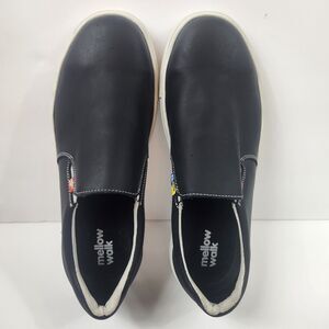 Mellow Walk Owen Women Size 9/39 Black Slip On Steel Toe Shoes Comfort Fit